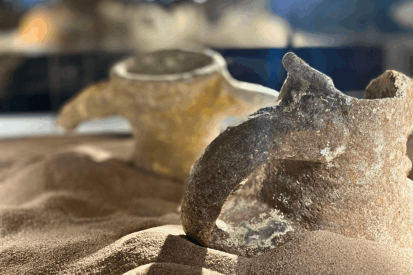 An image showing ancient fragments of amphorae.
