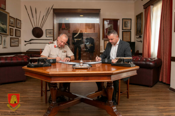 Signing of the MOU between the Superintendence of Cultural Heritage and the Armed Forces of Malta underway.